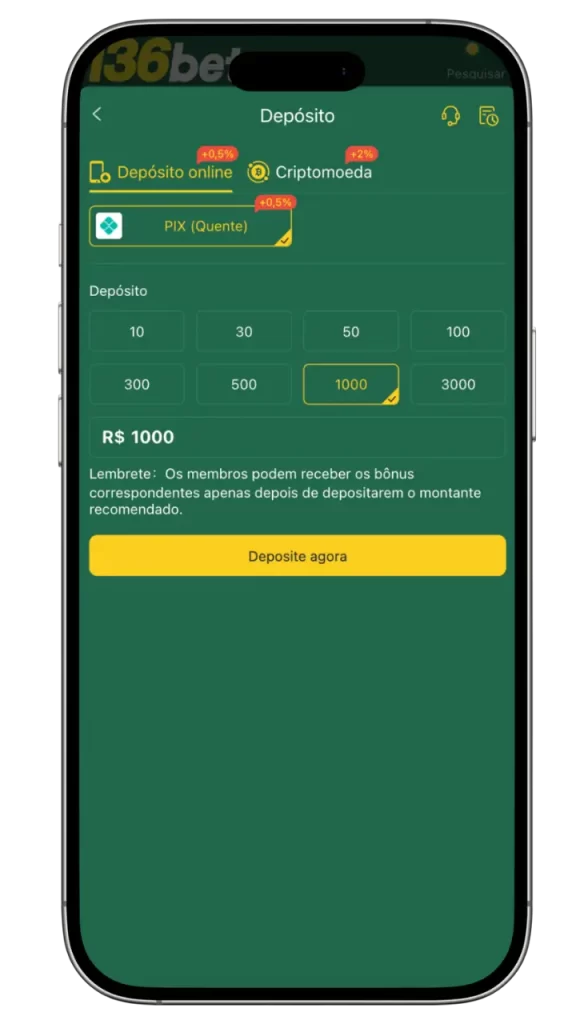 136bet Depósito Pix